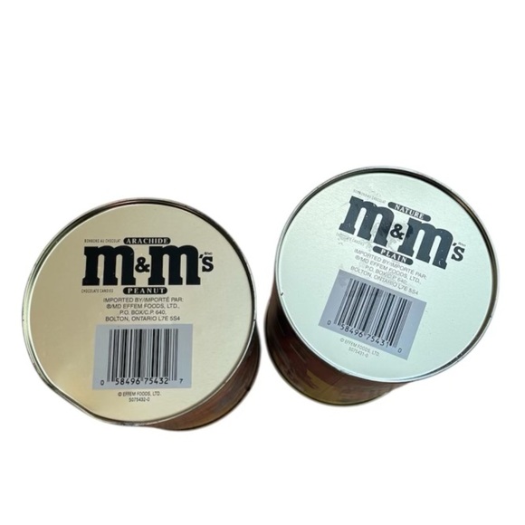 VTG M&M 1994 Set of 2 Plain & Peanut Flavored Christmas Theme Collectible Tins - Picture 6 of 9